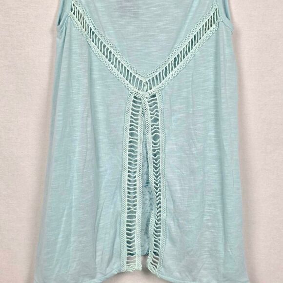 Cruel Denim S Aqua Aztec Lace Front Tank NWT - Picture 5 of 9